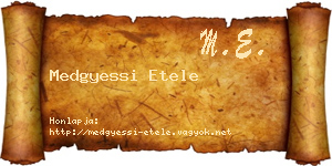 Medgyessi Etele névjegykártya